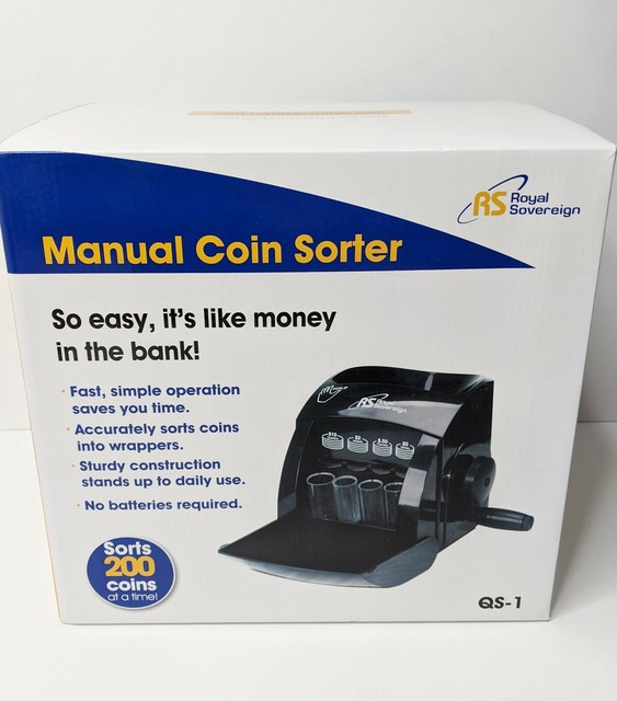 Royal Sovereign 1 Row Manual Hand Crank Coin Sorter (QS1), Single,Black NEW eBay