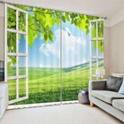 Scenery Outside Window 3D Curtains Blockout Photo Printing Curtains Drape Fabric