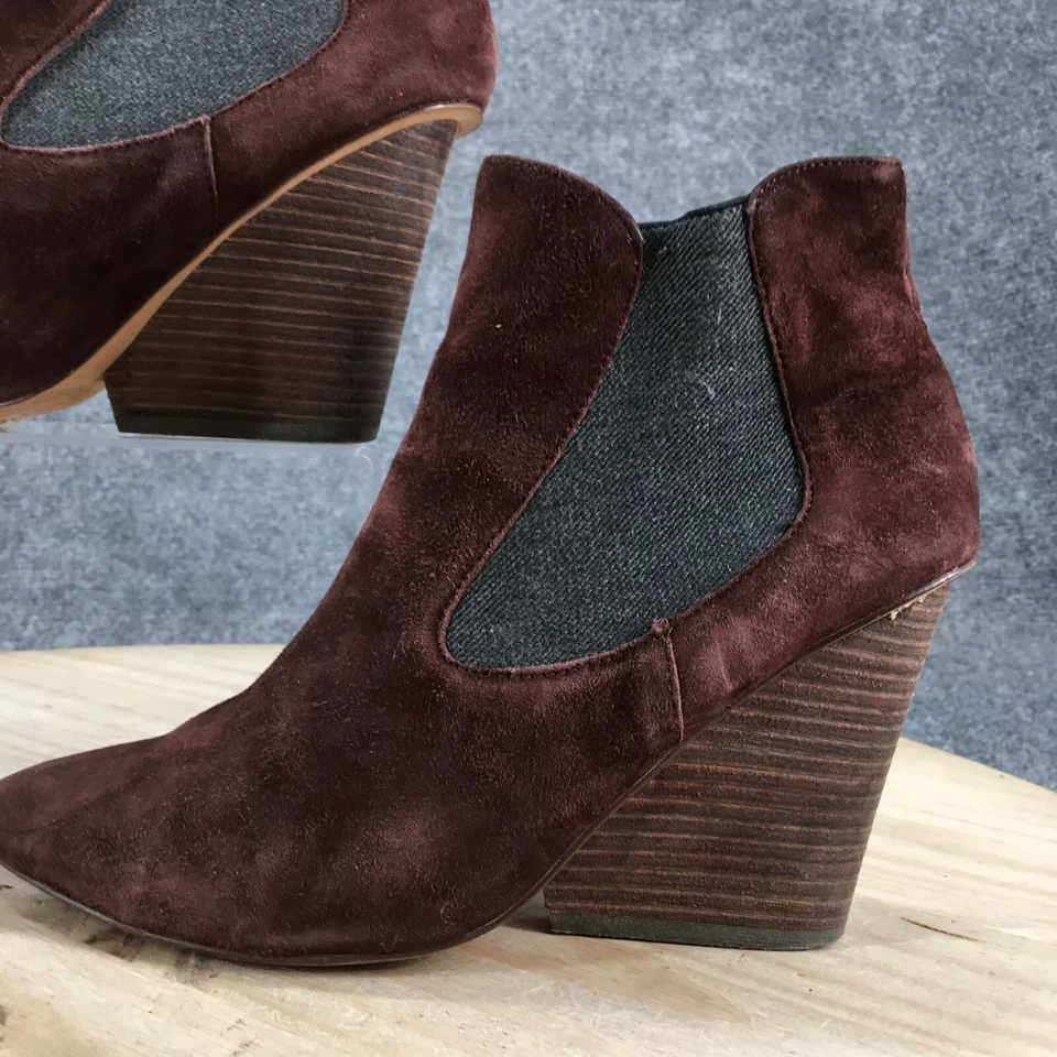 Steven By Steve Madden Botas Mujer 7.5 M M Malik Cuña Chelsea Botín Marrón Gamuza Foto 3 de 4