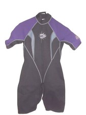 JOBE SPORT WOMEN'S SHORTY WETSUIT ,BLACK /PURPLE SIZE 11-12 NWT