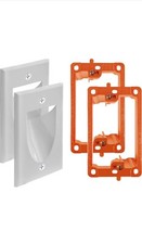 2 Pcs Cable Entry Plate With Bracket AV/TV /Camera Dish Mounting Tidy Hide Unit