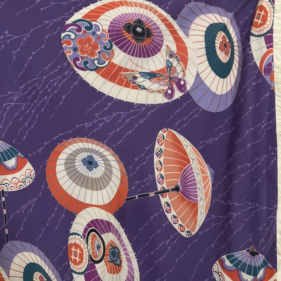 Y2K Vintage XOXO Colorful Poly Chiffon Festival Retro Boho Purple Skirt S - Image 4 of 4