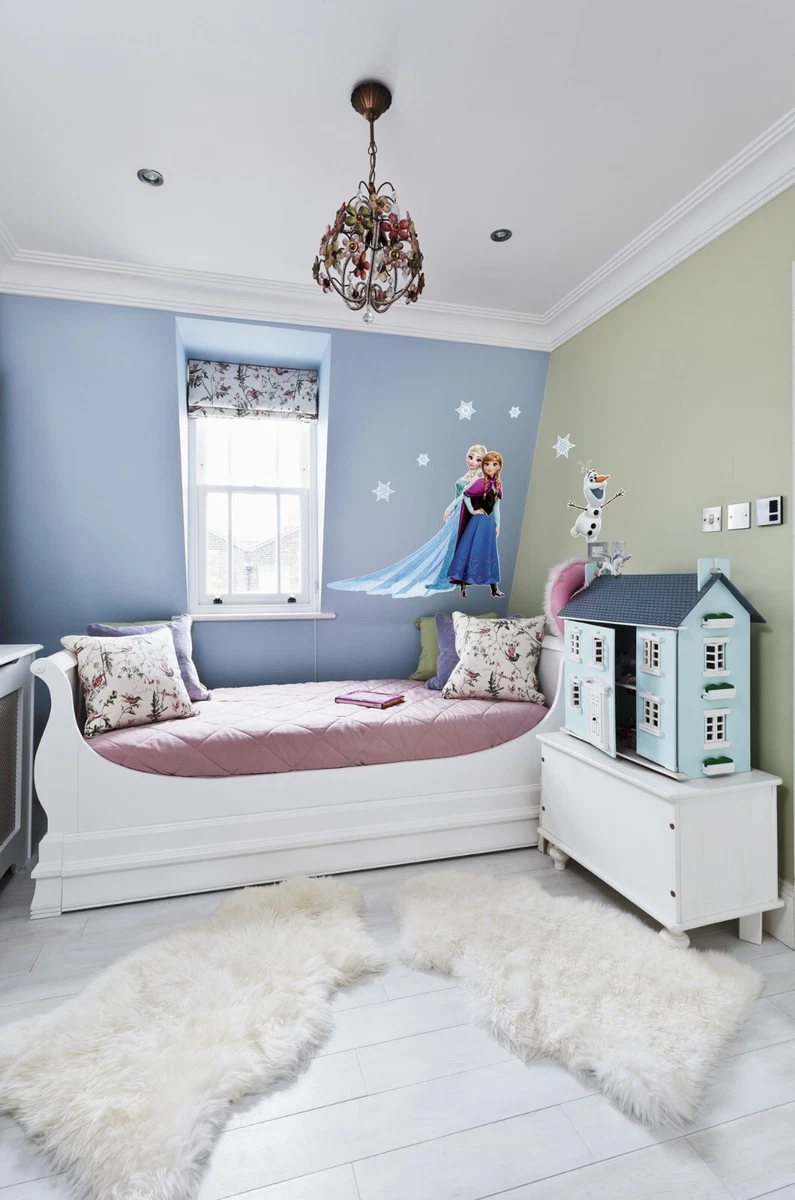 Disney Pegatinas Decorativas Pared Set 8 Frozen Elsa Anna Olaf Azul Vinilo