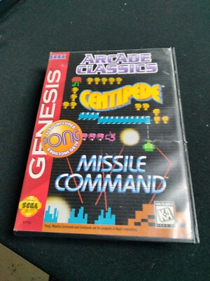 Arcade Classics - Centipede, Pong, Missile Command (Sega Genesis, 1996) Complete