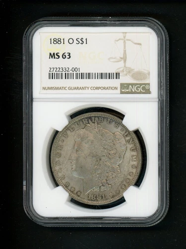 1881 O US Morgan Silver Dollar $1.00 $1 NGC MS 63 UNC Dark Golden Toning