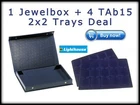 Lighthouse Coin Display Folder Jewel Box Carrying Case w/ 4 2x2 / Quadrum Trays