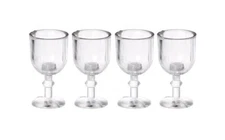 Lot of 4 WINE GLASS SET GLASSES 1" tall x.5 Dollhouse Miniature or FAIRY GARDEN