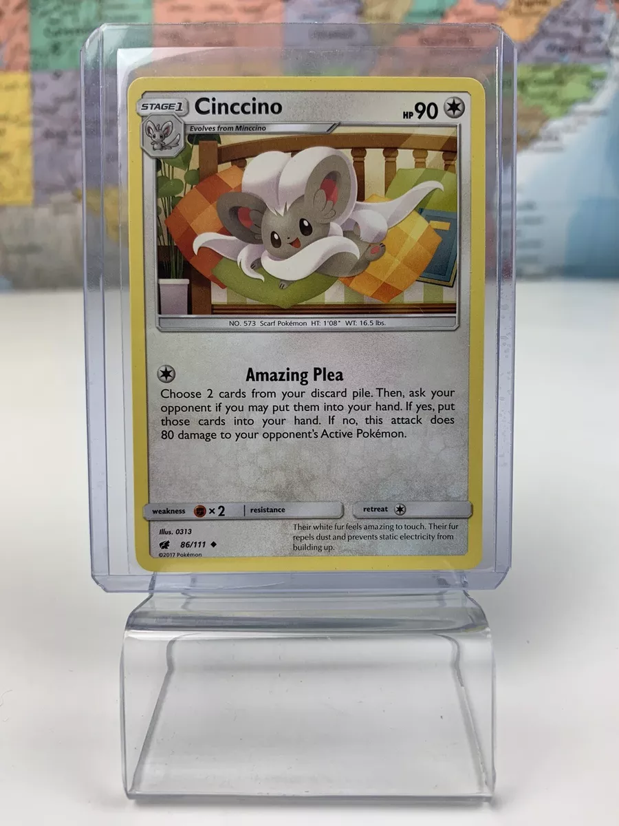 SHIPS SAME DAY Pokemon Card NM Cinccino 86/111 Stage 1 Normal Type 2017  Uncommon