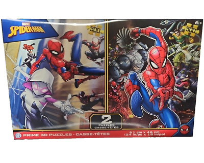 NEW Marvel 3D puzzles Spiderman Prime 24inX18in 500 pcs each collectable 2 pack
