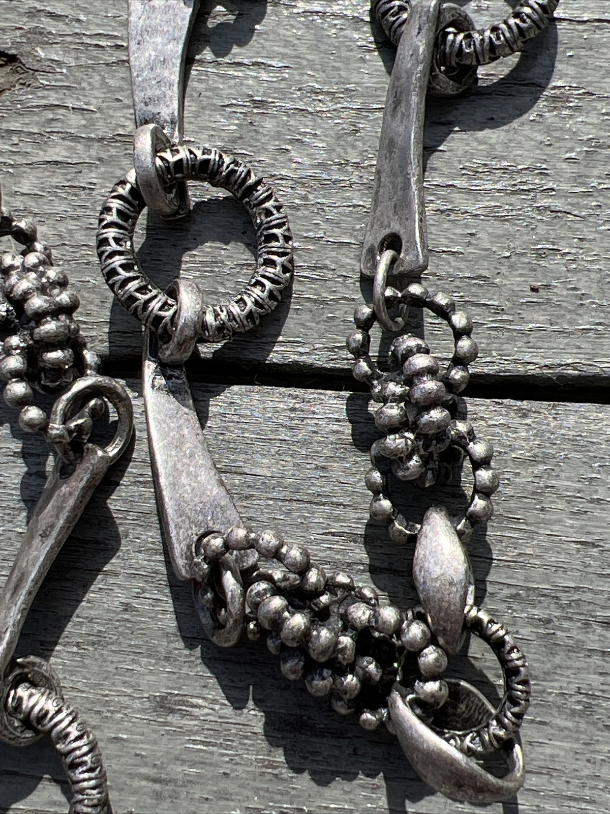 Chicos Silver Pewter Tone  Statement Necklace Wit… - image 3