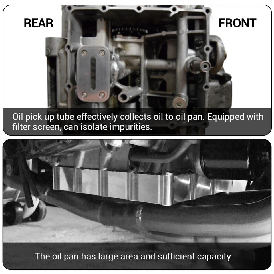 1.35" Thin Billet Aluminum Oil Pan W/ Low Pick Up For Suzuki GSXR1000 2001-2006 - Изображение 4 из 4