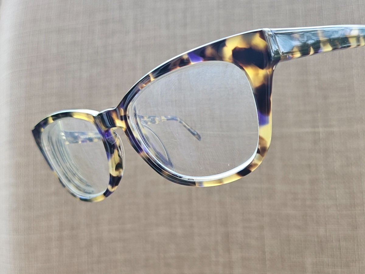 Warby Parker Womens‎ Eyeglasses Finch 252 Tortoise w/ Blue Frame Only 52[]18 140 Warby Parker Delphine M 173 Blue Tortoise Shell Round  main image 4