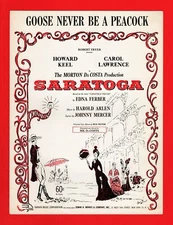 Howard Keel "SARATOGA" Carol Lawrence / Brice / Harold Arlen 1959 Sheet Music