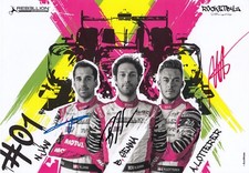 SIGNED BRUNO SENNA LOTTERER & NEEL JANI REBELLION RACING LE MANS 2019 HERO CARD