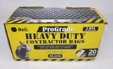 Reli. Prograde Heavy Duty Contractor Trash Bags 55 Gallon Pack of 20 Black