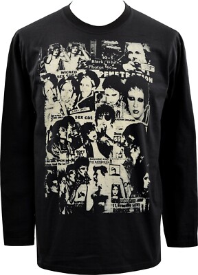 Herren PUNK Langarm T-Shirt X-RAY SPEX Collage 1977 Anarchist PENETRATION