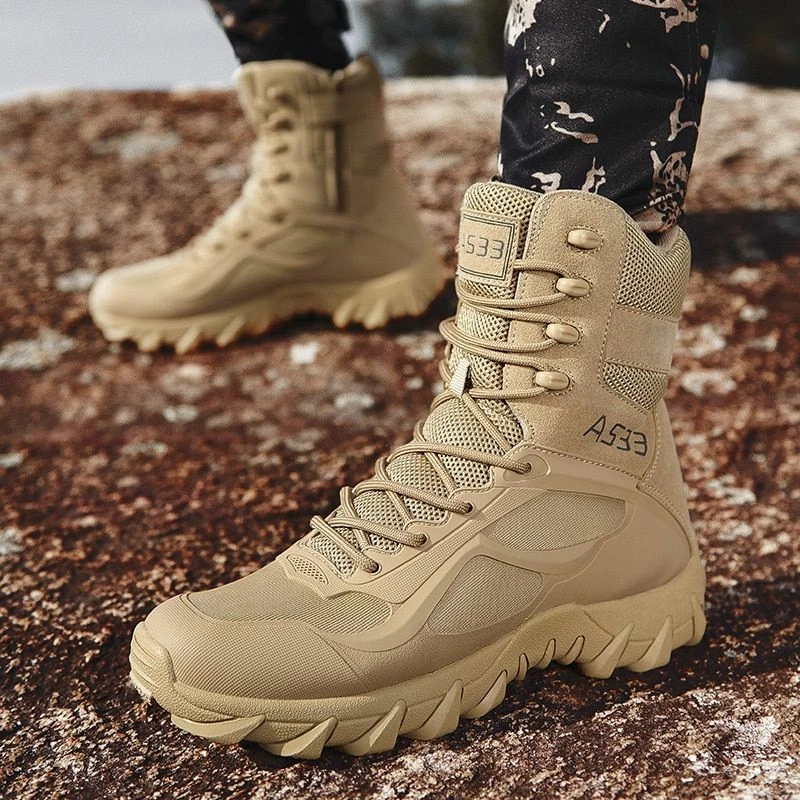 Men's Tactical Boots Military Leather Desert Combat Outdoor Shoes Ankle Us  Army