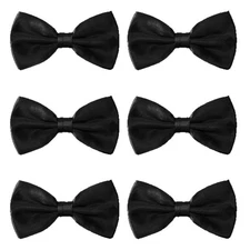 1PCS Black Bowties for Mens Oversized Bow Tie Solid Bowtie Wedding Party 