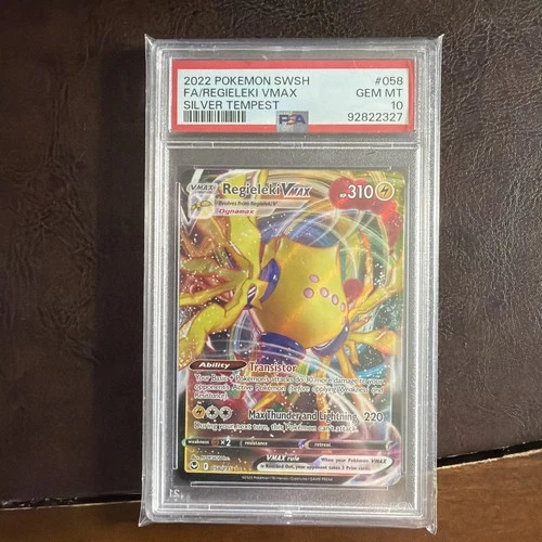 2022 Pokemon SWSH FA/REGIELEKI VMAX Silver Tempest #058 PSA 10 GEM MINT