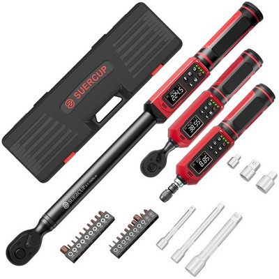 Digital Torque Wrench Set 1/4 3/8 1/2 0.15-10Nm 44.29Ft BSM4-2 Led 66-44 9-60N