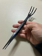 Kaneshin Stainless Steel Bonsai Tweezers with Rake Tip Black Plated No.664