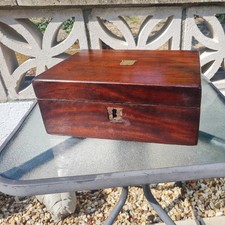 Antique Mahogany Writing Slope Box  12" x 9" x 5"