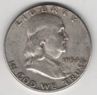 1954 P FRANKLIN HALF DOLLAR 90% SILVER 50¢ PHILADELPHIA UNITED STATES OF AMERICA