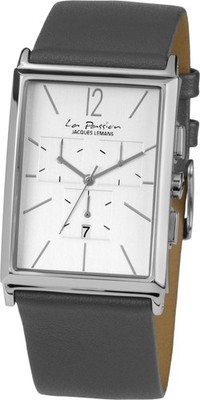 Jacques Lemans La Passion LP-127H Chronograph Silber Grau Leder Eckig