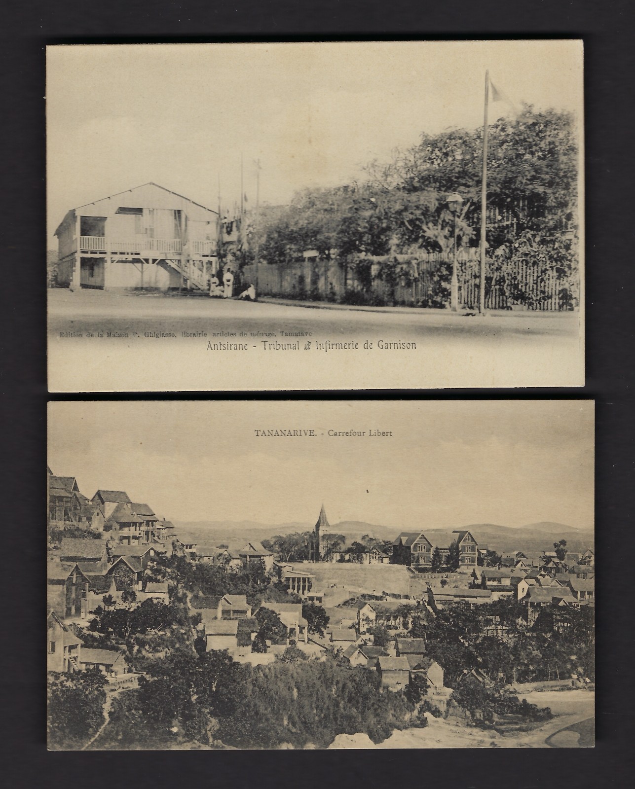 EARLY 1900's MADAGASCAR CARTE POSTALES  SENT IN COVER TO USA