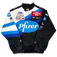 Vintage Pfizer Racing Jacket • Y2K NASCAR Mark Martin Roush • Large