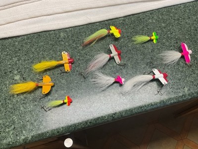 VTG 9 Air-plane Lake Trout  Ice Jigs Wide Blade Northland Tackle Assorted Sizes