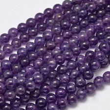 Lepidolite Smooth Round Beads 6mm 15.5" Strands