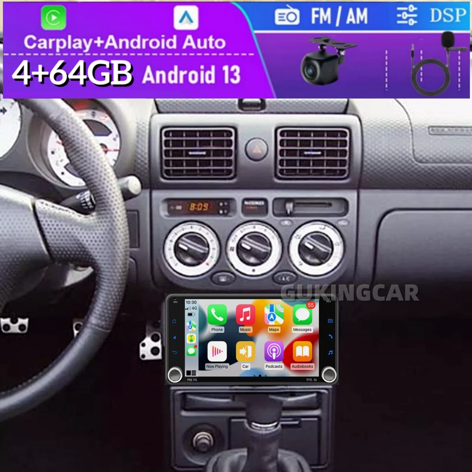 4GB+64GB ANDROID 13 CARPLAY CAR STEREO RADIO GPS FOR 2000-2005 TOYOTA MR2 SPYDER - Imagem 3 de 4