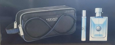 Versace Pour Homme 3 Pcs Gift Set 3.4oz EDT Spray + 10ml EDT Spray + Travel Bag