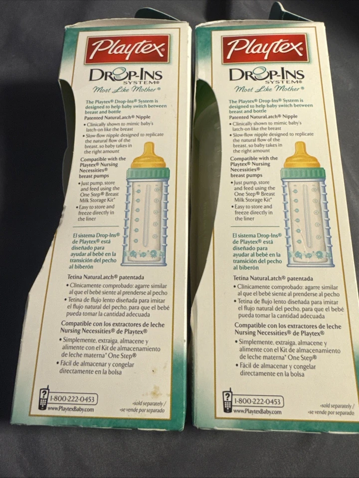 Lote De 2 De Colección Playtex Baby Nurser 8 OZ Kit De Prueba Forros Para Pezones 2005 Forro Verde Foto 3 de 4