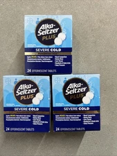 3 Pack 24 Tab ALKA-SELTZER PLUS Severe Cold Powerfast Fizz Original Exp 01/2027