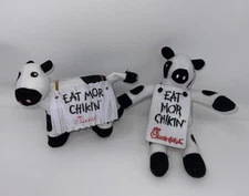 Chick-Fil-A "EAT MOR CHIKIN" Cows Plushes Stuffed Animals 2 Pieces