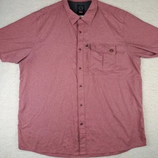 Wrangler ATG Shirt Mens Size XL Pink Button Up Short Sleeve Regular Fit