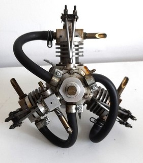 VINTAGE 3 ZYLINDER RADIAL R/C MODELLFLUGZEUG MOTOR