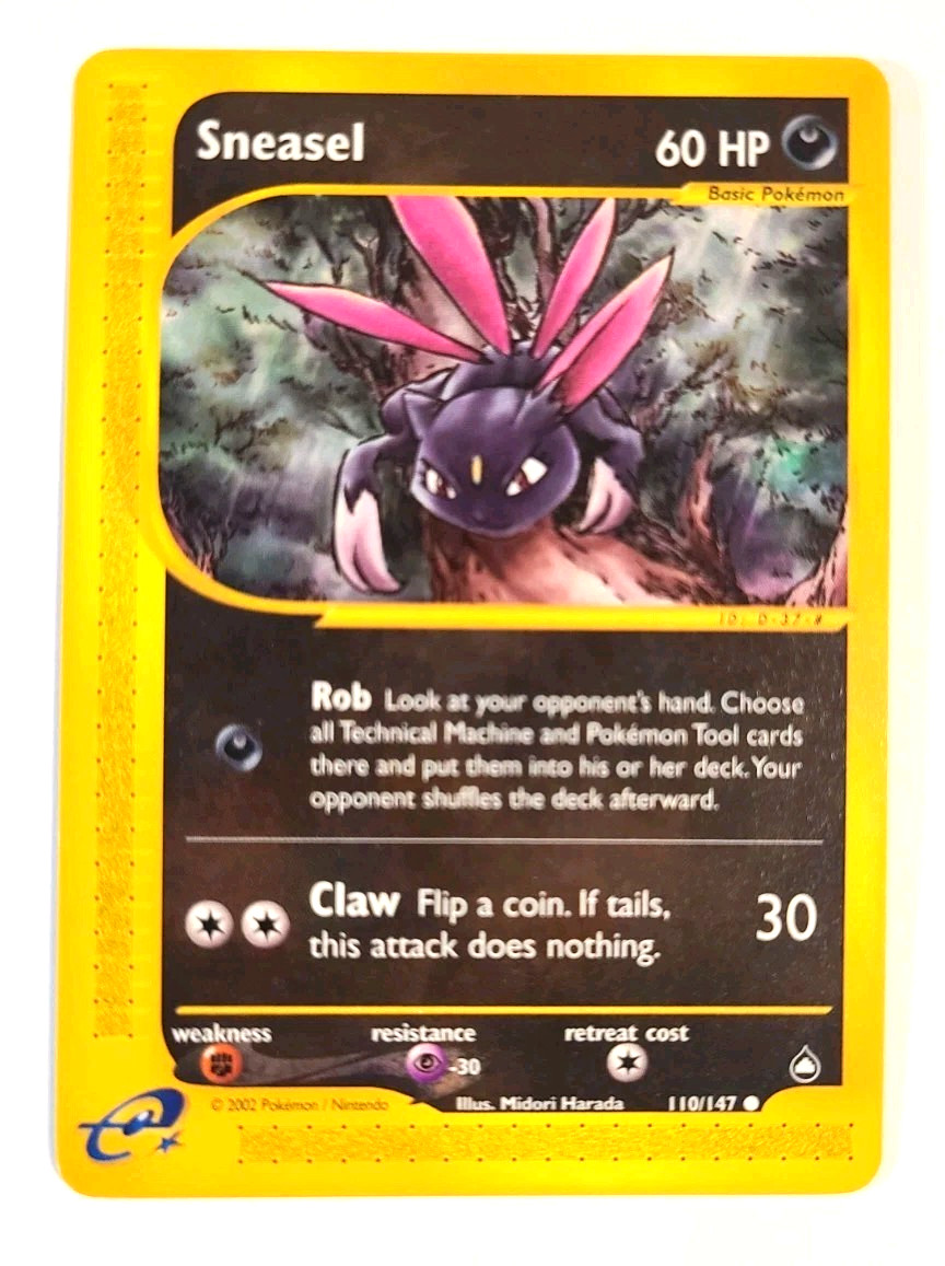 Near Mint - Sneasel 110/147 Aquapolis Vintage Wotc era E-Reader Pokemon Card