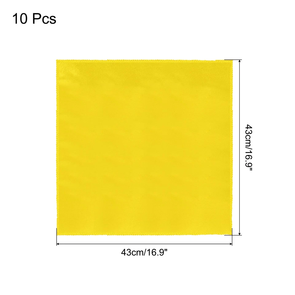 10 pezzi tovaglioli di stoffa tovaglioli di raso giallo tovaglioli 17x17 pollici - Immagine 2 di 4