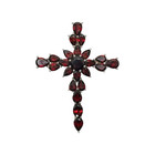 DESIGNER 925 STERLING SILVER GARNET GEMSTONE CROSS PENDANT — photo 1