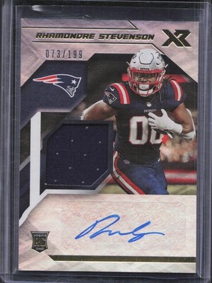 2021 Panini XR Rhamondre Stevenson XR Rookie Patch Auto RPA /199 Patriots 