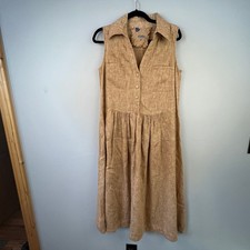 Yuvita Beige Linen Sleeveless Maxi Shirt Dress Size S Boho Lagenlook Resortwear