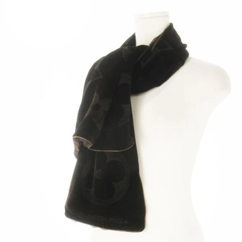 Estola de terciopelo con monograma Louis Vuitton marrón 59,1 x 16,7 pulgadas Foto 2 de 4