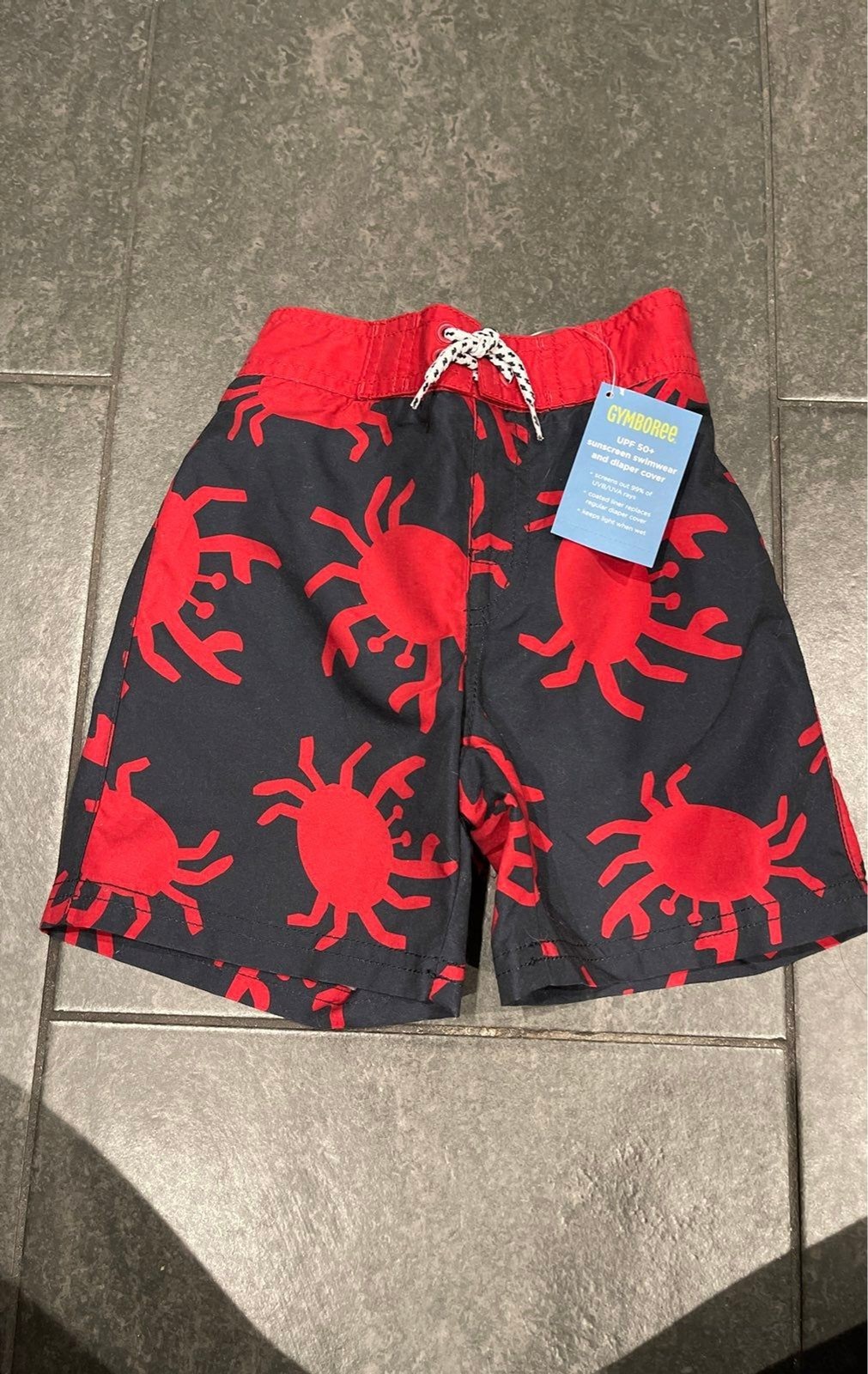 NEW Vintage Gymboree Crab Swim Suit Trunks 18-24 Months