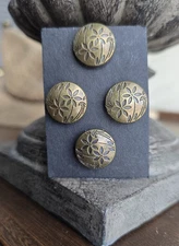 Floral engraved burnish gold tone magnetic number pins.  Huntseat Western magnet