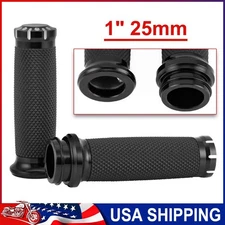Motorcycle 1" Hand Grips Handle Bar Electronic Throttle For Harley Electra Glide