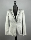 AKRIS Light Gray Wool Silk Snap Blazer Tailored Jacket Size US 12