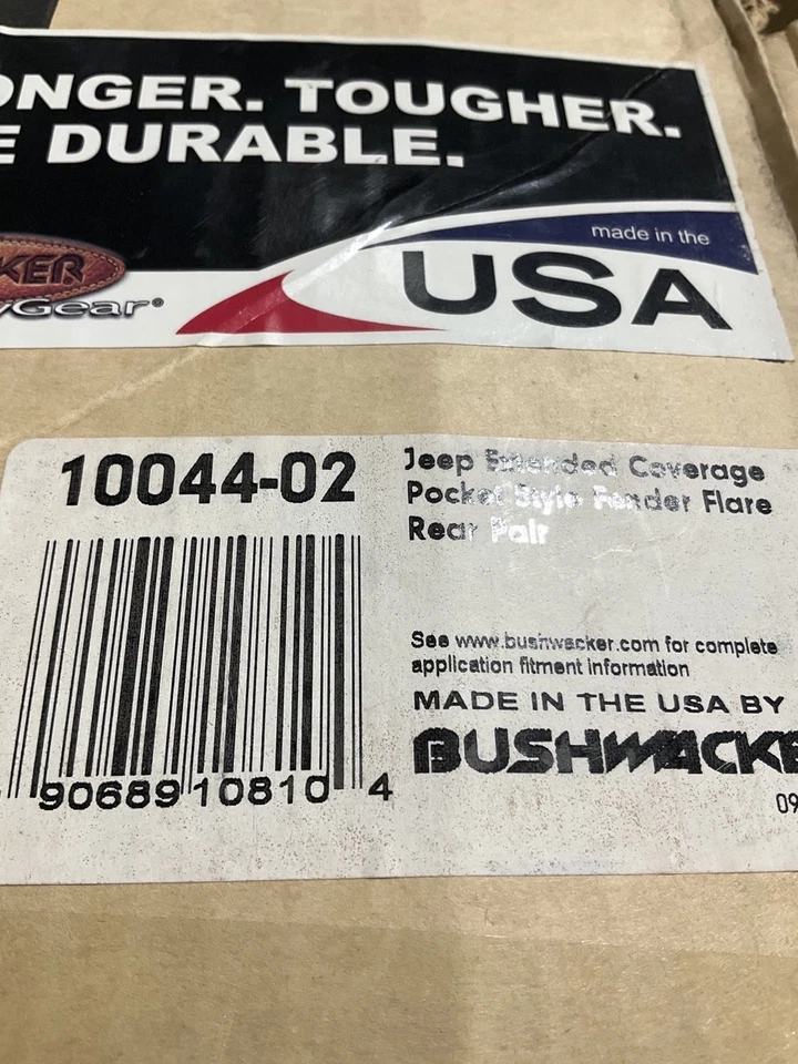 Kit de llamaradas de guardabarros estilo bolsillo trasero Bushwacker 10044-02 para Wrangler JK 2007-18 Foto 4 de 4